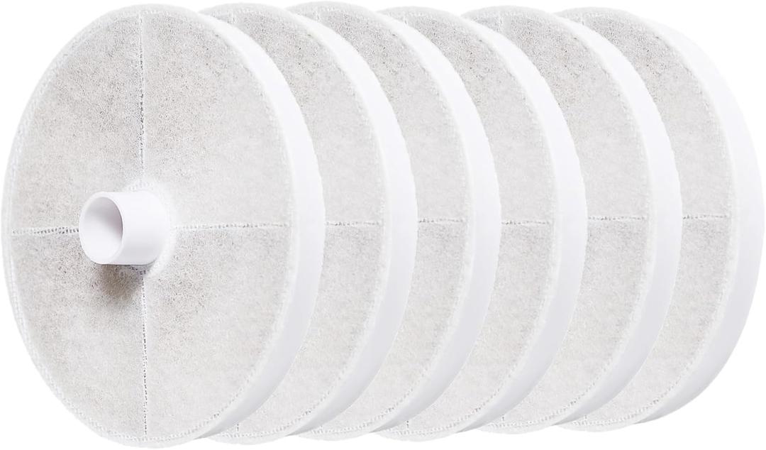 Amazon Basics Filters for 3L Pet Water Fountain, Pack of 6, White