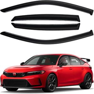 Canvcle Window Visors Rain Guards for 2022-2025 2026 Honda Civic Hatchback LX Sport Touring EX-L Accessories, Outside-Mount Tape-On Side Window Wind Deflectors Vent Visors Shades Rainproof 4PCS