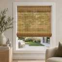 CHICOLOGY Cordless Bamboo Roman Shade, Woven Wood, Squirrel 31"x48"