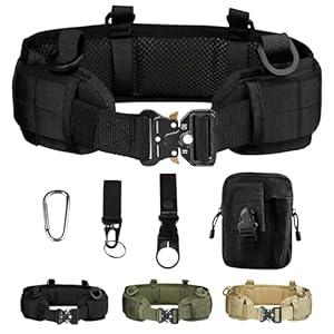 Tactical Battle Belt Molle Belts with Pouches for Sports Outdoors Hunting (6in1)