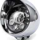 5" Motorcycle Headlight Refit Vintage Head Lamp For Chopper Bobber Cruises Softail 883 Steed VLX 400 600 Magna 250 750 (Sliver)