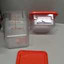 Suclain 2 Pcs Square Food Storage Container Polycarbonate Clear Food Container with Lid Commercial Rice Storage with Graduations for Commercial Kitchen(2 Qt,4 Qt,Red)