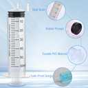 12pack 60ml Large Syringes Without Needle, With Cap for Liquid, Measuring, Ink Refilling, Oil, Liquids Glue Applicator, Individually Sealed