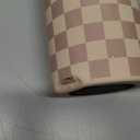 Checkerboard Water Bottle 32oz Stainless Steel with Lid & Straw, Beige Checker Insulated Bottles for Women Girls, Gift Idea for Christmas Birthday