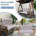 Porch Swing Replacement Cushions: 2-3 Seater Outdoor Waterproof Swing Cushions with Ties - Thick Swing Cushion with Backrest for Garden Patio Furniture Loveseat