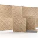 Acoustic Wall Panels, 8 pcs 23.6" x 23.6" – Wood-Pattern Polyester Fiber Sound Absorbing & Soundproof 3D Peel & Stick Panels for Recording Studio, Home Theater, Office, Meeting Room Décor (31 sq ft)