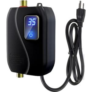 Tankless Water Heater Electric, 3000W Under Sink Instant Hot Water Heater, Mini RV On Demand Water Heater for Dish and Hand Washing in Kitchen Bathroom, 110V