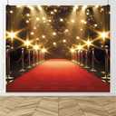 Red Carpet Backdrop 10x8ft Fabric Award Ceremony Backdrops VIP Movie Night Theme Birthday Party Red Carpet Events Background Graduation Senior Prom Photos Stage Show Backdrop