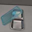 Stainless Steel Snack Containers, 6-Pack Reusable Grab and Go Containers with Lids, Dual Compartment Bento Box for Travel, Camping & Lunch Prep