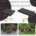 3 Pack Outdoor Replacement Cushions, Fit for 4-Seater Wicker Rattan Patio Conversation Set, 36x18x3,18x18x3, Liner & Cover