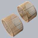 Drum Table shades Woven Bamboo Lamp Shade 2Set Lampshades DIY Natural Boho Hand Crafted