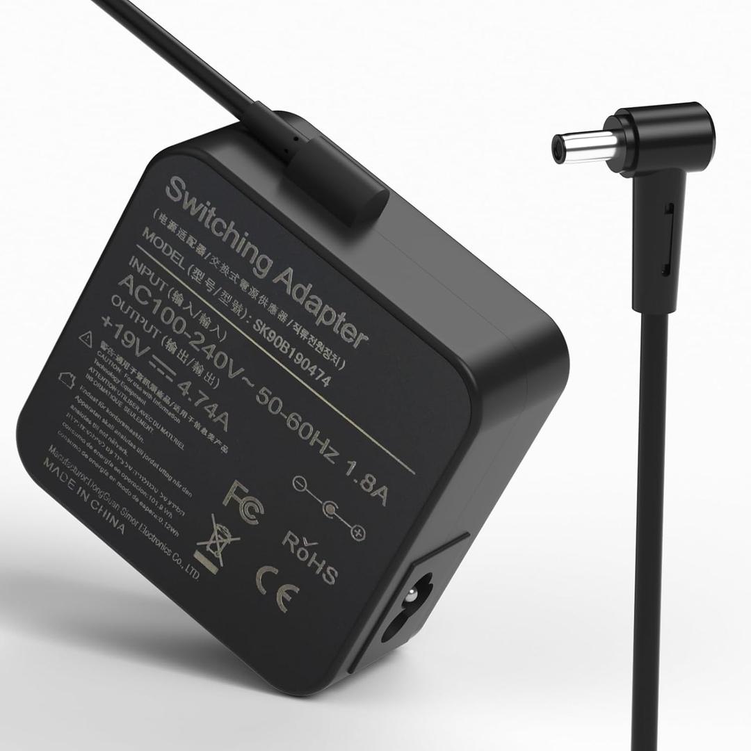 90W Laptop Charger Compatible with Asus Vivobook14X 15X 16X 17X D1603Q Y1603C K1703Z M1703Q M1603Q, Compatible with Asus Monitor Power Cord Rog Strix PG279Q PG279 PG279QZ XG27UQ AC Adapter Power Cord