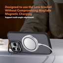 Designed for iPhone 15 Pro Max Case, Compatible with Mag-Safe, Frosted Translucent Slim Case with Built-in Aluminum Alloy Lens Bracket, Military-Grade Drop Protection with Airbag Corners, Black