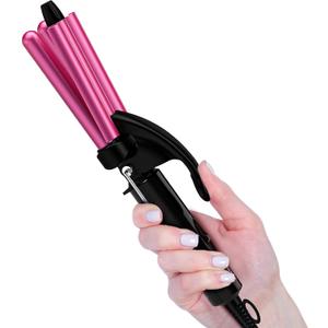 FARERY Mini Waver Curling Iron, 1/2 Inch, Hair Crimper for Women Beach Waves, Keratin & Argan Oil Infused, Dual Voltage, Pouch Bag