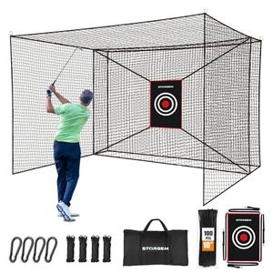 Storgem Golf Batting Cage Net with Extra Striking Net, Frame NOT Included, Heavy Duty Golf Hitting Practice Net, Backyard Batting Cage for Sports Training