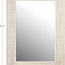 Creative Co-Op Rectangle Wood Framed Wall Mirror with Rattan Detail, Natural