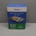 50 Pack (100-Piece) 32 oz Meal Prep Containers Reusable with Lids, Sturdy Leakproof & Food Safe, Microwave, Freezer, Dishwasher Safe Prep Containers, To Go Take Out Plastic Food Storage