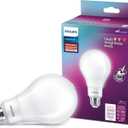 PHILIPS LED 150-100-60W A21 1-Pack BrightDial Soft White (2700K) 2605-1600-800 Lumen (22-12-8W = 150-100-60W) Clear Flicker-Free Light Bulb