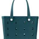 Large Rubber Beach Tote Bag | Durable Rubber Bag Waterproof Washable Versatile Modern Tote Bags (Medium, Midnight Blue)