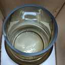 Amber Glass Vase Bud Flower Vase with Modern Design, Brown Wide Mouth Decorative Vase Gift for Home Decor, Living Room, Dining Table, Entryway, Shelf, Wedding, Office, 7.3 Inch (Amber)