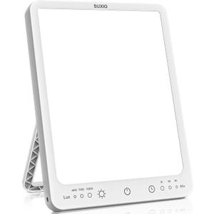 SUXIO Light Therapy Lamp - 10000 Lux Therapy Lights, 3 Timing & Mode Happy Lamp, Touch Control Daylight Lamp with Memory Function, Portable Light Therapy Box for Home/ Office Use As Lift Mood