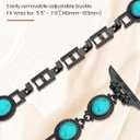 Moolia Turquoise Stone Bracelet Compatible with Apple Watch Band Women Metal Handmade Adjustable for iWatch Series Black/Turquoise, 42mm(Series 3/2/1)/44/45/46/49mm
