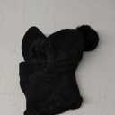 Women One Piece Slouchy Fleece Beanie Hats Scarf Mask Warm Winter Knitted Hat Thick Skull Ski Cap (One Size, A-black)