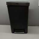 Rubbermaid Premier Series IV Step-On Trash Can for Home and Kitchen, 12.4 Gallon, Stainless Steel Lid Charcoal, for Home/Kitchen/Garage/Apartment/Office