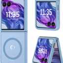 DUEDUE for Motorola Razr Plus 2025/2024 Case, Moto Razr 50 Ultra 5G Case Magnetic, Protective Cover Shockproof Phone Case for Motorola Razr+ Plus 2025/2024/Moto Razr 50 Ultra 5G 6.9", Light Blue