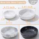 5.91'' Large Decorative Marble Bowl for Home Decor, Key, Incense Burner, Smudge, Coffee Tables Centerpiece, Soap Serving (Black)