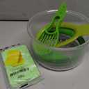 Clapzooki 4 PCS Guacamole Keeper Set Guacamole Bowls Avocado Keeper Fresh Guacamole with 2-in-1 Avocado Slicer Avocado Knife and Cleaning Sponge Plastic Kitchen Storage Container(Green 1pcs)