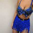 Cubahop Boho Sequin Belly Dance Skirt Hip Belt Tassel Skirt Hip Wrap Scarf Rave Music Festival Costume for Women Girls