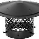 8 Inch Round Chimney Cap, Cone Top Chimney Cap with Screen 8 Inch Round Roof Rain Cover for Wood Stove Pipe Topper, Fireplace Exhaust Roof Vent Cover-Galvanized Steel, Better Airflow Ventilation