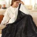 ESTINGO Electric Throw Blanket Heated Blanket Throw with 5 Heating Levels & 4 Hours Auto Off, 50"x60" Heated Throw Blanket with ETL & FCC Certification for Home Office, Machine Washable, Dark Gray