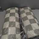 Beige Sage Checkered Grid Checkerboard Kitchen Rug Sets [2 PCs], Anti-Fatigue, Waterproof Non-Slip Kitchen Mats Heavy Duty Comfort Foam Rug for Kitchen, Floor, Laundry,17"x29"+17"x47"