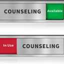 Counseling Room Door Sign with Slider, Do Not Disturb Privacy Office Sign, In Use/Available Acrylic Sliding Indicator for Business Hospital Home, Brushed Silver 8" x 2.6"