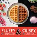 Gourmia Belgian Waffle Maker – Adjustable Browning Control, Nonstick Plates, Ready & Power Indicator Lights, Compact Upright Storage, Cool-Touch Handle