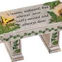 Collections Etc Solar Powered LED Outdoor Garden Memorial Bench with Heartwarming Inscription - Perfect Faux Stone Plaque Statue to Remember Loved Ones 12" L x 5 1/2" W x 5 1/4" H