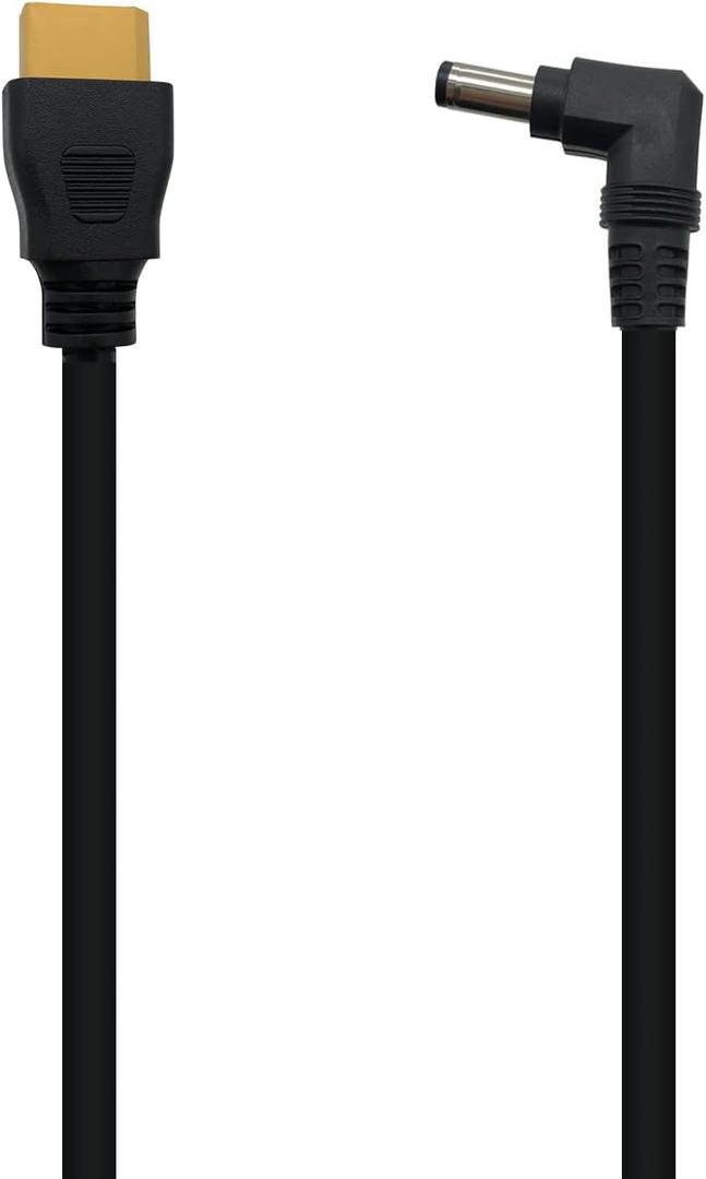 Power Cable XT60 Male Plug for DJI FPV Goggles V2, Fatshark Battery - Right Angle DC 5.5 X 2.5MM, 4.9 ft