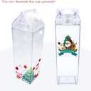 4 x 2 Pack 33oz Milk Carton Water Bottle -Clear Square Milk Bottles BPA Free Portable Water Bottle with Straws & Cleaning Brush and Bottle Brush for Outdoor Sports Travel Camping Activities(H06)