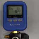 Digital Gauges HVAC, R12,R22,R134A,R410,R502,R1234y Vacuum Pressure Manifold Gauge Set with LCD Sight Glass 22 Refrigerants Leak Detection Single Test Gauge for AC Charging (Blue)