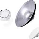 Godox 16.5inch/42cm Silver Beauty Dish Bowens Mount Reflector with White Diffuser, Light Modifier for Bowens Mount Studio Strobe Flash Light Monolight for Godox SK400II, AD600Pro, AD600BM, MS300