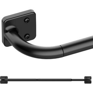 Curtain Rods for Windows 28 to 48 inch, 5/8" Diameter Black Curtain Rod Ceiling Mount, Warp Around Long Curtain Rod for Bedroom Living Room
