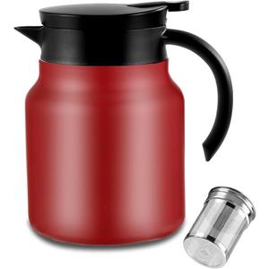 34Oz Thermal Coffee Carafe,Tea Pot 316 Stainless Steel, Double Wall Vacuum Coffee Carafe | Hot & Cold Retention | BPA Free (white)