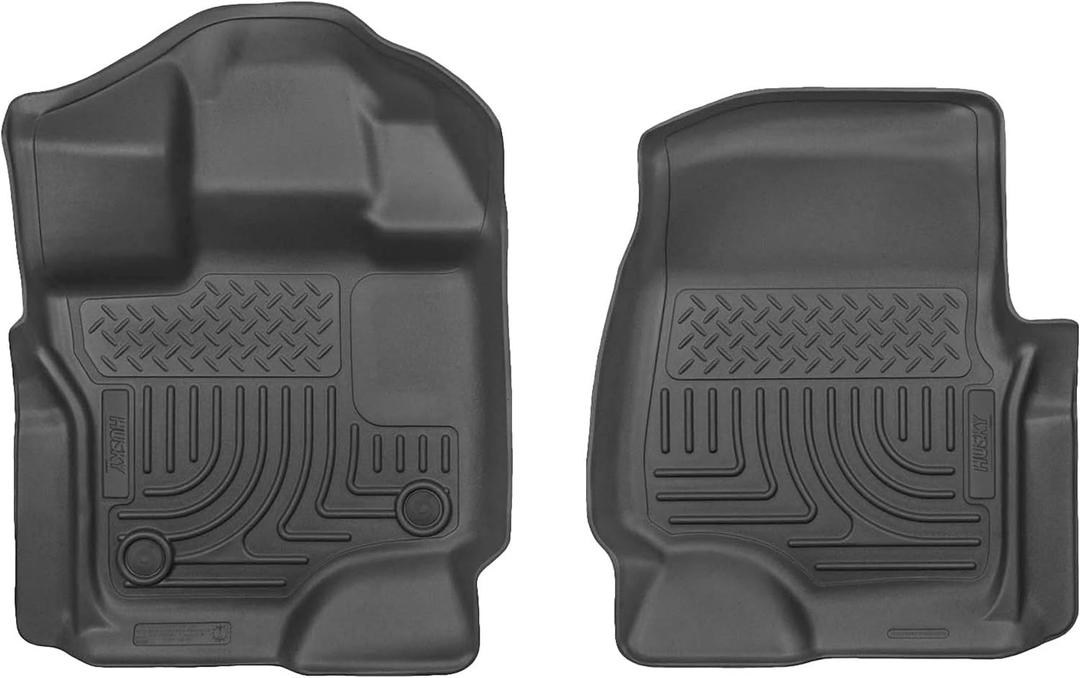 Husky Liners Weatherbeater Floor Mats | Fits 2015-2025 Ford F-150 (Includes 2022-2025 Lightning) SUPERCREW & SUPERCAB ONLY | Front Row, 2-pc Black - 18361