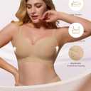 As Fairy Womens Seamless Wireless Comfort Bra with Soft Support No Underwire Push Up T-Shirt Bra Dark Skin 38DD