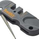 Smith's PP1 Pocket Pal Knife Sharpener Preset Carbide & Ceramic Stone Sharpeners Fold-Out Diamond Coated Rod Outdoor Hunting Knife & Hook Sharpener, Handheld, Compact, Lightweight, Multiuse