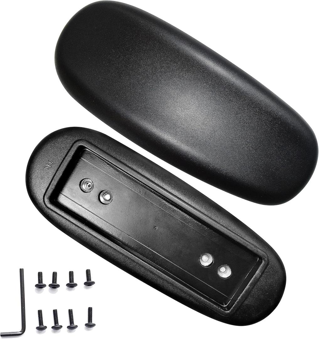 MySit Office Chair Armrest Replacement Arm Pads Universal 4" or 5.5" Mounting Hole (Set of 2) Black