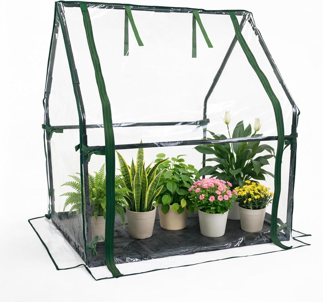 Gardzen Mini Greenhouse with Waterproof Base, Indoor/Outdoor Tabletop Greenhouse for Seed Starting, Plant Protection, Gardening & Winter Shelter, 36.2"(L) x18.9(W) x33.3(H)