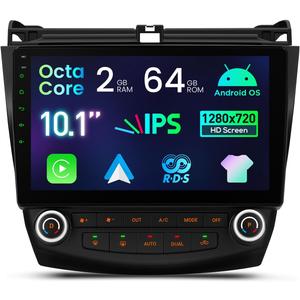 XTRONS Android 14 Car Stereo for Honda Accord 7th 2003 2004 2005 2006 2007, 10.1 Inch Touch Screen Car Radio GPS Navigation Bluetooth Built-in DSP Head Unit Wireless CarPlay Android Auto (2+64GB)